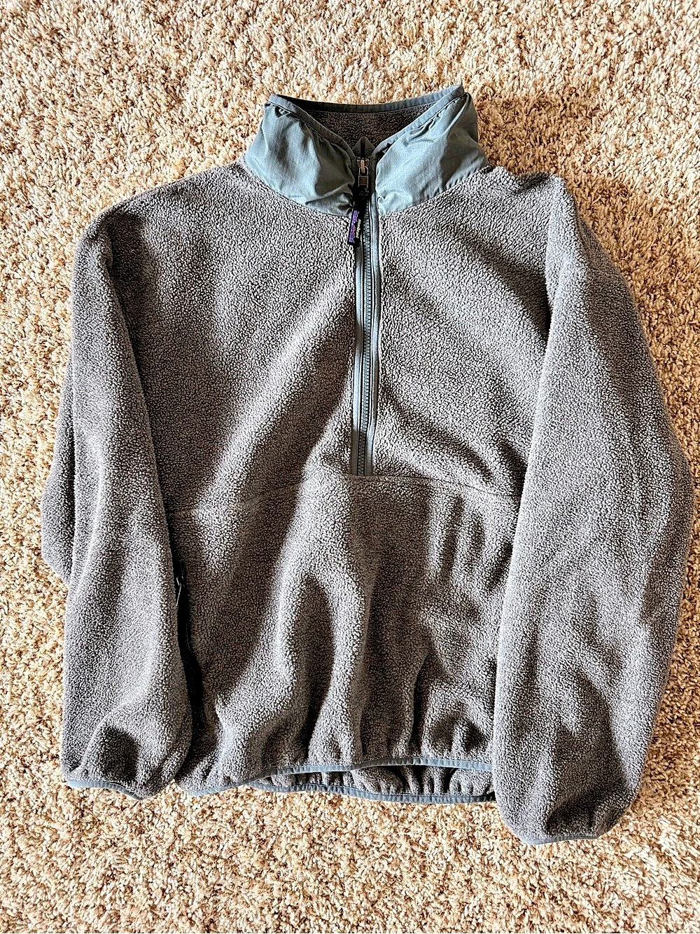 Patagonia Synchilla Marsupial Fleece Pullover Gray & Green Medium